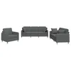 Image de vidaXL Ensemble de Canapés avec Coussins 3 pcs, Canapés avec Accoudoirs, Ensemble de Meubles, Mobilier de Salon, Moderne, Gris Foncé Tissu