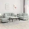 Image de vidaXL Ensemble de canapés 3 pcs avec coussins gris clair velours