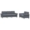 Image de vidaXL Ensemble de Canapés avec Coussins 2 pcs, Canapés avec Accoudoirs et Dossier, Ensemble de Meubles, Mobilier de Salon, Moderne, Gris Foncé Velours