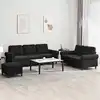 Image de vidaXL Ensemble de canapés 3 pcs avec coussins Noir Velours