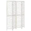 Image de vidaXL Cloison de Séparation 4 Panneaux, Séparateur de Pièce, Écran d'Intimité, Paravent de Salon Chambre, Blanc Bois de Paulownia Massif