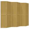 Image de vidaXL Cloison de Séparation 6 Panneaux, Séparateur de Pièce, Écran d'Intimité, Paravent Chambre Salon, Marron Bois Paulownia Massif