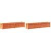 Image de vidaXL Jardinières 2 pcs, Lits Surélevé, Bacs à Fleurs, Pots de Plantes, Boîtes à Fleurs Jardin Terrasse, Cire Marron Bois de Pin Massif