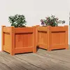 Image de vidaXL Jardinières 2 pcs cire marron bois de pin massif