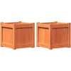 Image de vidaXL Jardinières 2 pcs cire marron bois de pin massif