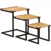 Image de vidaXL Tables basses gigognes 3 pcs bois massif de manguier et fer