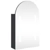 Image de vidaXL Armoire de Bain à Miroir avec LED arquée Gris 42x13x70 cm, Armoire de Toilette avec Miroir, Armoire Murale avec Miroir, Armoire Murale de Salle de Bain avec Miroir