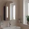 Image de vidaXL Armoire de bain à miroir avec LED arquée gris 42x13x70 cm