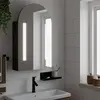 Image de vidaXL Armoire de bain à miroir avec LED arquée noir 42x13x70 cm