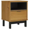 Image de vidaXL Table de Chevet FLAM 40x35x50 cm Bois de pin Massif, Table de Chevet, tiroir de Chevet, Table d'appoint, mobilier de Chambre, Armoire de lit