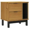 Image de vidaXL Table de Chevet FLAM 49x35x50 cm Bois de pin Massif, Table de Chevet, tiroir de Chevet, Table d'appoint, mobilier de Chambre, Armoire de lit