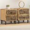 Image de vidaXL Tables de chevet 2 pcs 40x33x46 cm Bois de manguier solide