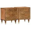 Image de vidaXL Tables de Chevet 2 pcs 40x33x46 cm Bois de manguier Solide, Armoire, Meubles de Chambre, Support téléphonique, Armoire d'appoint, Table de Nuit