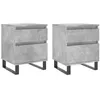Image de vidaXL Tables de Chevet 2 pcs Gris béton 40x35x50 cm Bois d’ingénierie