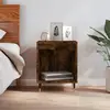 Image de vidaXL Table de chevet chêne fumé 40x35x50 cm bois d’ingénierie