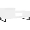Image de vidaXL Table Basse, Table d'Appoint avec 2 Compartiments et Porte, Bout de Canapé avec Pieds Salle de Séjour, Moderne, Blanc Bois d'Ingénierie