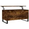 Image de vidaXL Table Basse, Table d'Appoint avec Dessus Relevable, Bout de Canapé avec Pieds, Meuble de Rangement Salon, Moderne, Chêne Fumé Bois d'Ingénierie