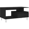 Image de vidaXL Table Basse, Table d'Appoint avec Tiroir, Bout de Canapé avec Pieds, Meuble de Rangement Salle de Séjour, Moderne, Noir Bois d'Ingénierie