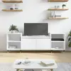 Image de vidaXL Meuble TV Blanc 160x35x55 cm Bois d'ingénierie