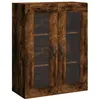 Image de vidaXL Armoire Murale, Placard avec 3 Compartiments et Poignées, Meuble de Rangement, Organisateur de Salon Bureau, Chêne Fumé Bois d'Ingénierie