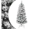 Image de Sapin de Noël artificiel à charnières avec neige floquée 150 cm