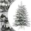 Image de vidaXL Sapin de Noël Artificiel à Charnières avec Neige Floquée, Arbre de Noël avec Support, Décoration de Fête Vacance Maison Intérieur, 180 cm