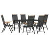 Image de vidaXL Ensemble à Manger de Jardin 7 pcs Noir Aluminium, Ensemble de Salle à Manger d'extérieur, Ensemble de Meubles d'extérieur, Ensemble à dîner de Jardin