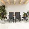 Image de vidaXL Ensemble à manger de jardin 7 pcs noir et marron aluminium