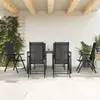 Image de vidaXL Ensemble à manger de jardin 7 pcs noir aluminium