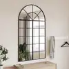 Image de vidaXL Miroir mural noir 80x140 cm arche fer