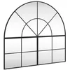 Image de vidaXL Miroir Mural, Miroir de Maquillage Suspendu, Miroir de Courtoisie, Décoration Chambre à Coucher Salle de Bain, Noir 100x90 cm Arche Fer