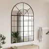 Image de vidaXL Miroir mural noir 100x150 cm arche fer