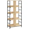 Image de vidaXL Bibliothèque, Étagère à Livres avec 8 Compartiments, Meuble de Rangement Bureau Intérieur, Industriel, Chêne Sonoma Bois d'Ingénierie