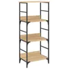 Image de vidaXL Bibliothèque, Étagère à Livres avec 3 Compartiments, Meuble de Rangement Bureau Intérieur, Industriel, Chêne Sonoma Bois d'Ingénierie