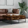 Image de vidaXL Table basse chêne fumé 100x99x40 cm bois d'ingénierie