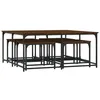 Image de vidaXL Tables Basses Gigognes 5 pcs, Tables d’Appoint Carrée, Bouts de Canapé Gigognes Salon Chambre Bureau, Moderne, Chêne Marron Bois d'Ingénierie
