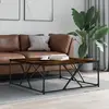 Image de vidaXL Table basse chêne fumé 100x100x40 cm bois d'ingénierie