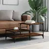 Image de vidaXL Table basse chêne fumé 100x50,5x45 cm bois d'ingénierie