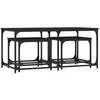 Image de vidaXL Tables Basses Gigognes 3 pcs, Tables d’Appoint Rectangulaire, Bouts de Canapé Gigognes Salon Chambre, Industriel, Noir Bois d'Ingénierie