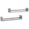 Image de vidaXL Étagères Murales avec Barres 2 pcs, Tablettes Suspendues avec Rangement, Meubles Flottants de Maison Intérieur, Moderne, Sonoma Gris