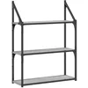 Image de vidaXL Étagère Murale 3 Niveaux, Bibliothèque Suspendue, Armoire à Livres Flottante, Meuble de Rangement Salon Bureau Maison Intérieur, Moderne, Sonoma Gris