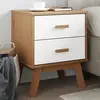 Image de vidaXL Table de chevet OLDEN blanc et marron bois de pin solide