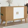 Image de vidaXL Buffet OLDEN blanc et marron 114x43x73,5 cm bois massif de pin