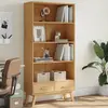 Image de vidaXL Bibliothèque à 4 niveaux OLDEN marron bois de pin massif
