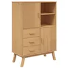 Image de vidaXL Buffet Haut, Armoire avec 3 Tiroirs et Pieds, Meuble de Rangement, Organisateur de Salon, Moderne, Marron Bois Massif de Pin