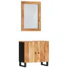 Image de vidaXL Ensemble de Meubles de Salle de Bain 2 pcs Bois Massif d'acacia, Miroir de coiffage, Armoire de Toilette, Armoire de lavabo