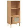 Image de vidaXL Bibliothèque SENJA Aspect de rotin Marron Bois Massif de pin