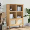 Image de vidaXL Bibliothèque SENJA aspect de rotin marron bois massif de pin