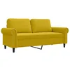 Image de vidaXL Canapé à 2 Places, Siège avec Accoudoirs et Dossier, Fauteuil TV avec Oreillers, Meuble de Salon Salle de Séjour, Moderne, Jaune Velours