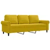 Image de vidaXL Canapé à 2 Places, Siège avec Accoudoirs et Dossier, Fauteuil TV avec Oreillers, Meuble de Salon Salle de Séjour, Moderne, Jaune Velours